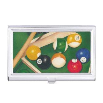 Lifelike Billiards Table with Balls and Chalk  Case
