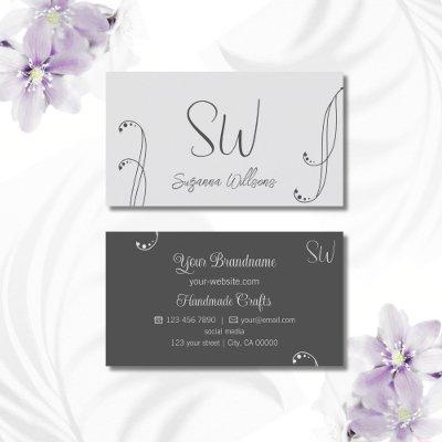 Light and Dark Gray Modern Ornate with Monogram