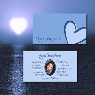 Light Blue Gorgeous Heart Modern with Photo Cute