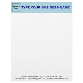 Light Blue Header and Black Texts Footer Business Letterhead