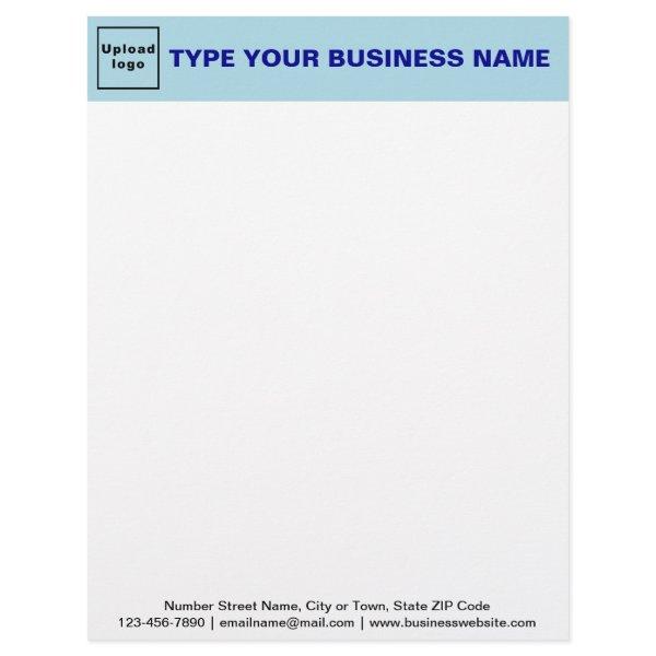 Light Blue Header and Black Texts Footer Business Letterhead