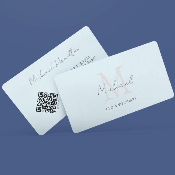 Light Blue Monogram QR Code