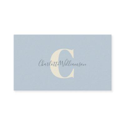 Light Blue Monogram with Script Name Overlay