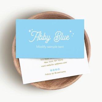 Light Blue  Retro Script Stars