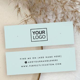 Light blue social media stud earring display card