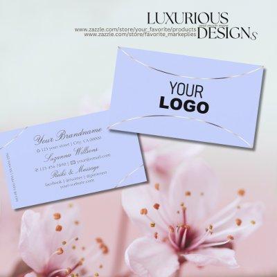 Light Blue with White Gold Decor and Logo Elegant