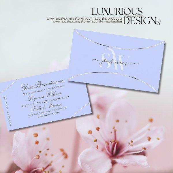 Light Blue with White Gold Decor and Monogram