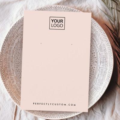 Light blush pink custom logo earring display card