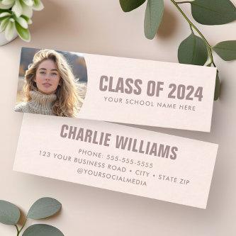 Light blush pink graduate student photo name mini