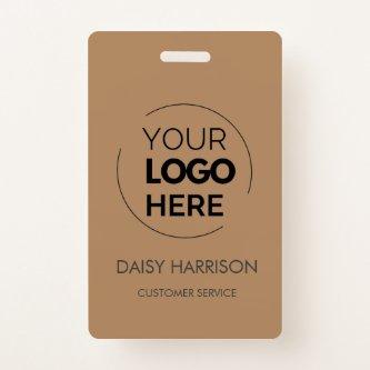 Light Brown Business ID | Modern Custom Employee Badge