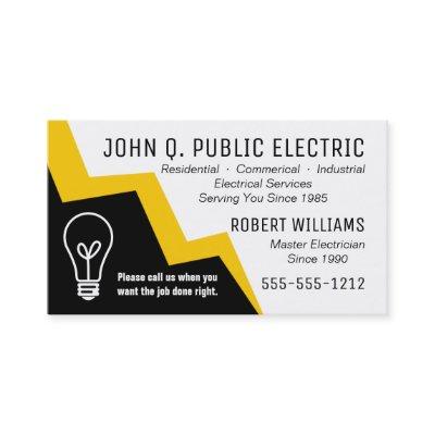 Light Bulb Lightning Bolt Electrician Electrical