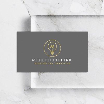 LIGHT BULB MONOGRAM LOGO for ELECTRICIANS