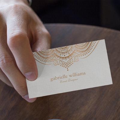 Light Cream linen texture with copper tones manada
