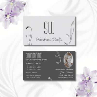 Light Dark Gray Ornate with Monogram and Photo