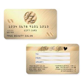 Light Gold Metallic Credit Logo Gift Certificate