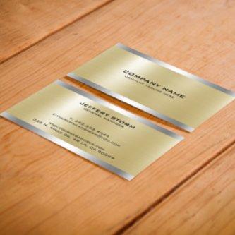 Light Gold Metallic Texture Silver Accent