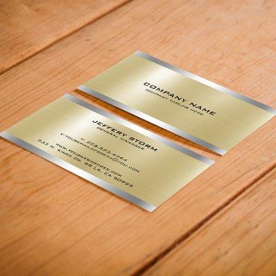 Light Gold Metallic Texture Silver Accent