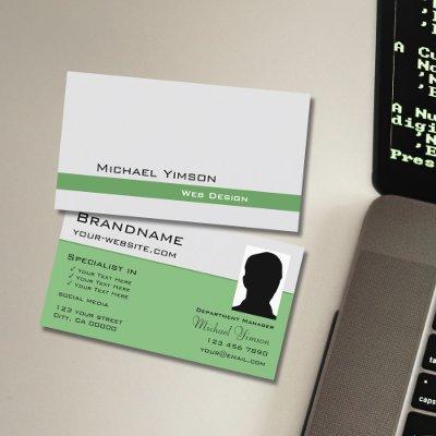 Light Gray and Green Chic with Photo Professional