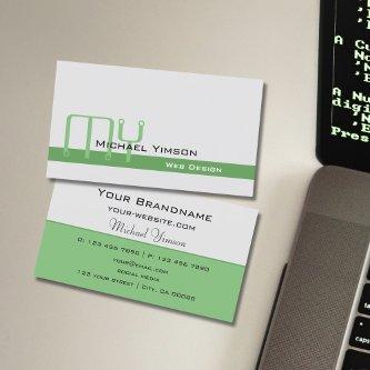 Light Gray and Green with Monogram Professional
