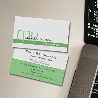 Light Gray and Green with Monogram Professional