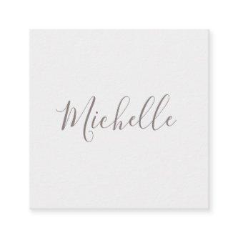 Light gray and white feminine minimalist square