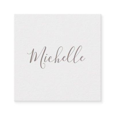 Light gray and white feminine minimalist square