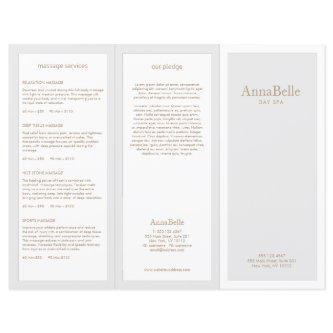 Light Gray Beauty Hair Salon Spa TriFold Brochure
