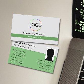 Light Gray Green with Logo and Photo Professional