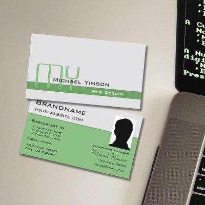 Light Gray Green with Monogram and Photo Classic
