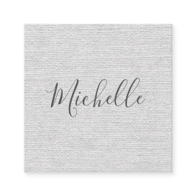 Light gray linen feminine minimalist square