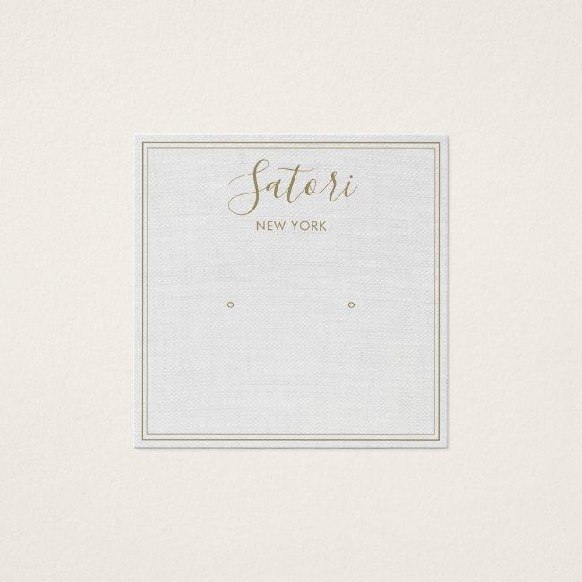 Light Gray Linen Signature Stud Earring Display