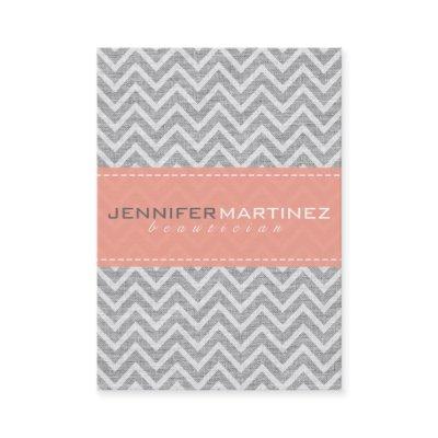 Light Gray & Orange Chevron Pattern Linen Look