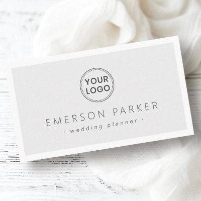 Light gray white border modern minimalist add logo