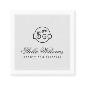 Light gray white custom logo minimalist square