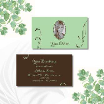 Light Green and Brown Ornate with Portrait Photo