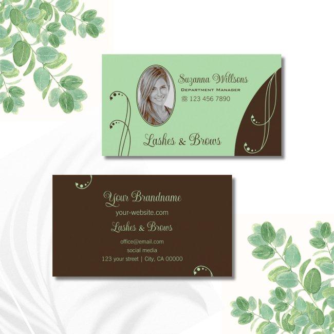 Light Green and Brown Ornate with Portrait Photo