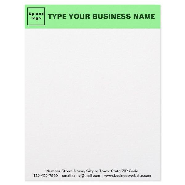 Light Green Header and Black Texts Footer Business Letterhead