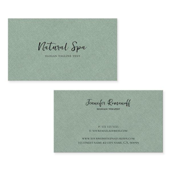 Light Green Linen Texture Print Black Typography