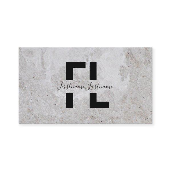 Light grey marble white marble structure monogram