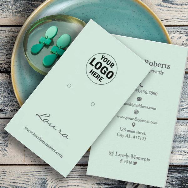 Light Mint Green Add Your Logo Earring Display