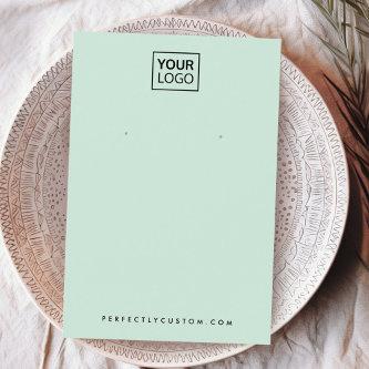 Light mint green custom logo earring display card