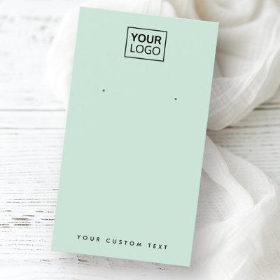 Light mint green custom logo earring display card