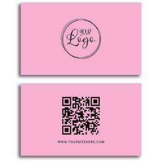 Light Pink and Black Logo Minimalist QR Code