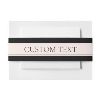 Light Pink Blush Stripe & Elegant Editable Text Invitation Belly Band