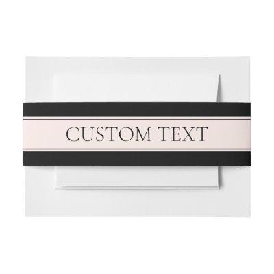 Light Pink Blush Stripe & Elegant Editable Text Invitation Belly Band