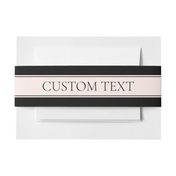 Light Pink Blush Stripe & Elegant Editable Text Invitation Belly Band