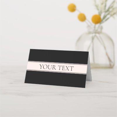 Light Pink Blush Stripe & Elegant Editable Text Place Card