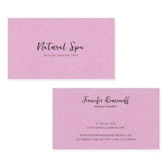 Light Pink Linen Texture Print black Typography