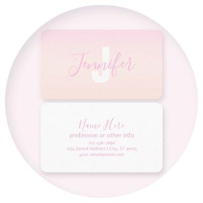 Light Pink & Peach Gradient Ombre Name & Monogram