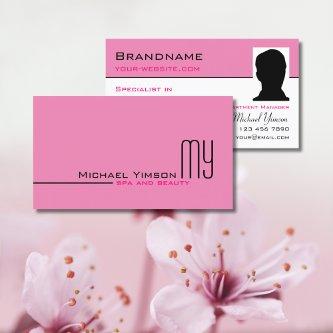 Light Pink White Simple with Monogram and Photo